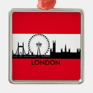 London Eye Silhouette, Engeland Kerstornament Metalen Ornament