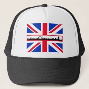 London Eye Silhouette Union Jack Vlag Hoed Muts Trucker Pet