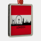 London Eye Skyline, Engeland Kerstornament Metalen Ornament (Rechts)