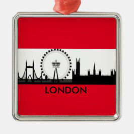 London Eye Skyline, Engeland Kerstornament Metalen Ornament