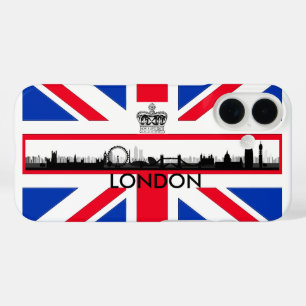 London Eye Skyline Union Jack Flag iPhone 16 Hoesje