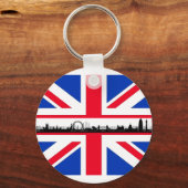 London Eye Skyline Union Jack Flag Sleutelhanger (Voorkant)