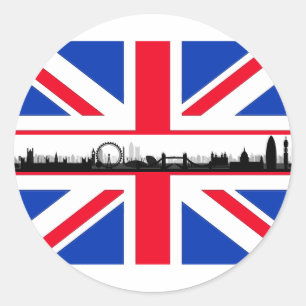 London Eye Skyline Union Jack Flag Sticker