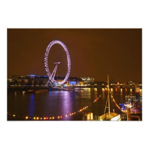 London Eye, Theems en lichten van Foto Afdruk