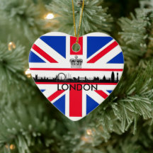 London Eye Union Jack Flag Kerstmis Ornament
