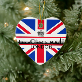 London Eye Union Jack-vlag Kerstornament Keramisch Ornament
