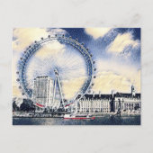London Eye Waterverf art Briefkaart (Voorkant)