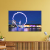 London Eye Wheel bij nacht met lichtcanvas Art Canvas Afdruk (Insitu (Woonkamer))