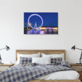 London Eye Wheel bij nacht met lichtcanvas Art Canvas Afdruk (Insitu (Slaapkamer))