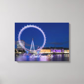 London Eye Wheel bij nacht met lichtcanvas Art Canvas Afdruk (Voorkant)