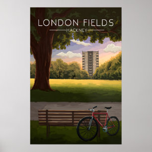 London Fields Hackney Londen Reisposter Poster