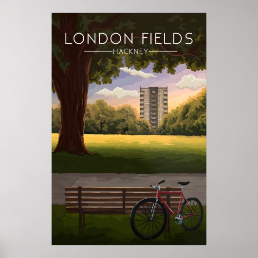 London Fields Hackney Londen Reisposter Poster (Voorkant)