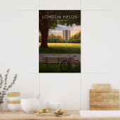 London Fields Hackney Londen Reisposter Poster (Keuken)