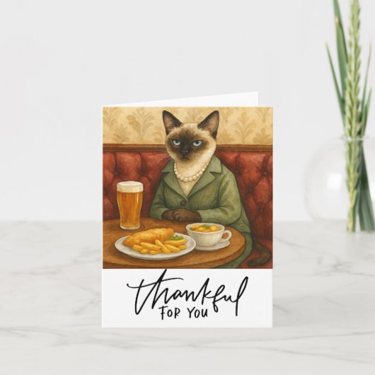 London Fish & Chips voor kattenliefhebbers Bedankkaart (Voorkant)