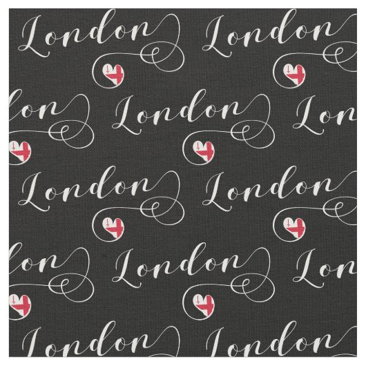 London Flag Heart, Engeland Stof (Close Up)