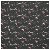 London Flag Heart, Engeland Stof (Swatch)