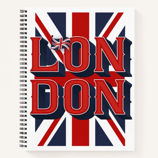 London Flag Sketchbook / Blank / 8,5 x 11 Notitieboek (Voorkant)