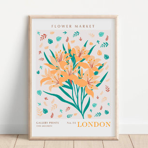London Flower Market Botanisch Poster