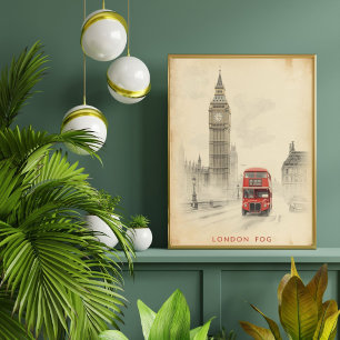 London Fog Vintage Big Ben Reisprint Poster