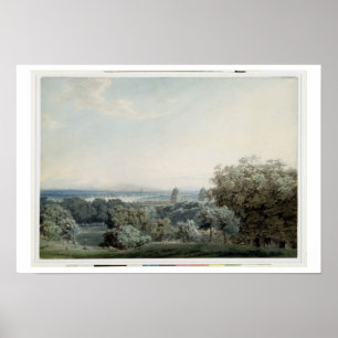 London from Greenwich Hill, c.1791 (w/c, zwarte in Poster