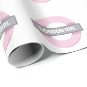 London Girl Underground Tube Sign Cadeaupapier (Rol Hoek)