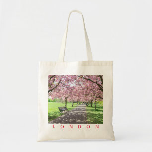 London Greenwich Park cherry blossom uitzicht canv Tote Bag