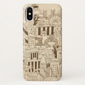 London Hand Drawn op Old Paper Case-Mate iPhone Case (Achterkant)