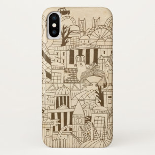 London Hand Drawn op Old Paper Case-Mate iPhone Case