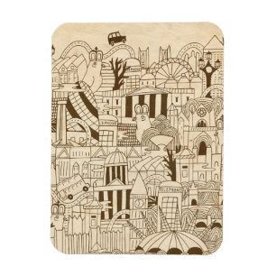 London Hand Drawn op Old Paper Magneet