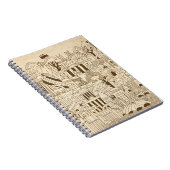 London Hand Drawn op Old Paper Notitieboek (Rechterzijde)