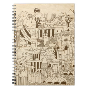 London Hand Drawn op Old Paper Notitieboek