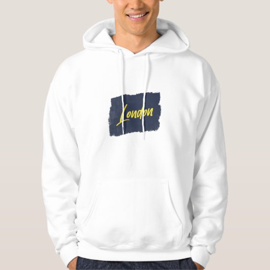 London Handwrite Yellow Typografie Hoodie (Voorkant)