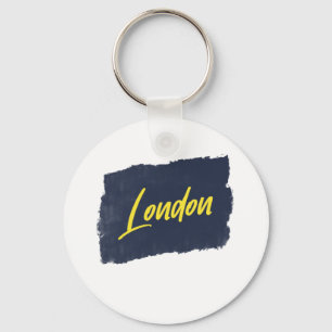 London Handwrite Yellow Typografie Sleutelhanger