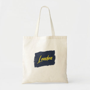 London Handwrite Yellow Typografie Tote Bag