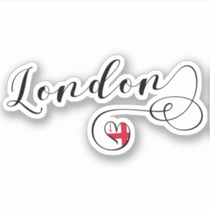 London Heart Flag Sticker