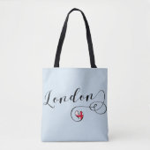 London Heart Grocery Bag, Groot-Brittannië Tote Bag (Voorkant)