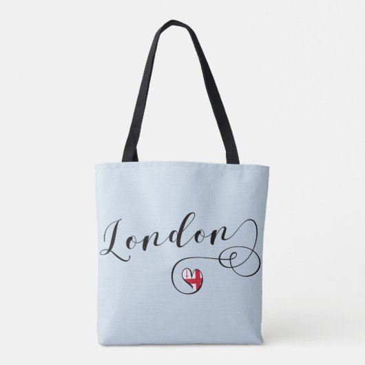 London Heart Grocery Bag, Groot-Brittannië Tote Bag (Achterkant)