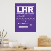 London Heathrow Airport LHR Poster (Keuken)