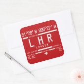London Heathrow LHR IATA International Airport Vierkante Sticker (Envelop)