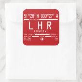 London Heathrow LHR IATA International Airport Vierkante Sticker (Tas)