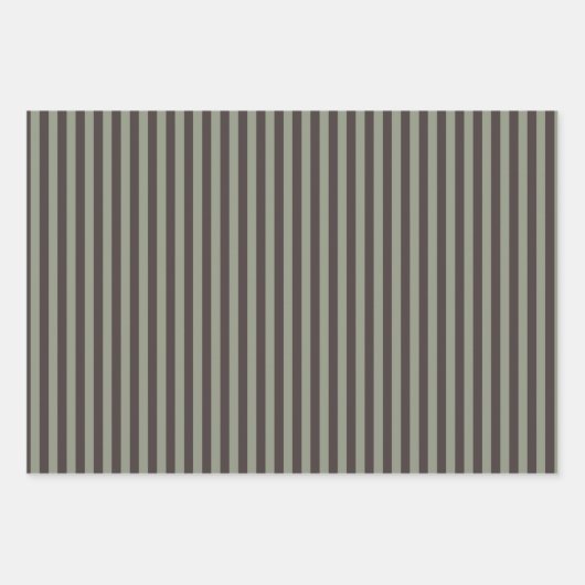 London Hillside Green Dark Masala Brown Stripes Inpakpapier Vel (Voorkant 3)