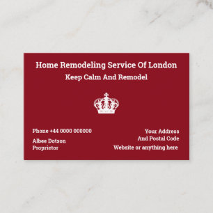 London Home Remodeling Service UK Format Visitekaartje