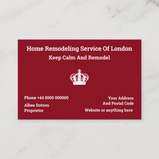 London Home Remodeling Service UK Format Visitekaartje (Voorkant)