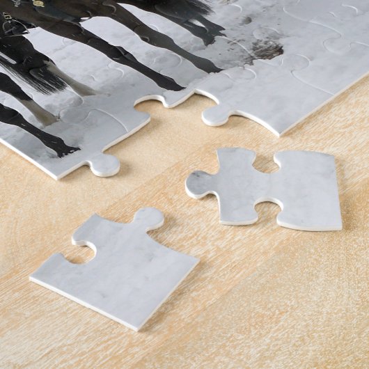 London Household Cavalry in de sneeuwpuzzel Legpuzzel (Zijkant)