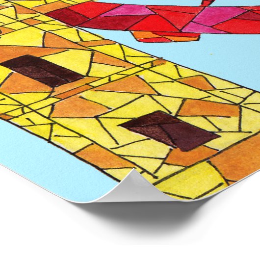 London Icon Building Mozaic Poster (Hoek)