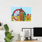 London Icon Building Mozaic Poster (Thuiskantoor)