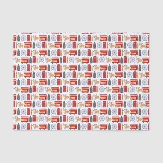 London Icon Collage Tissuepapier (Voorkant)