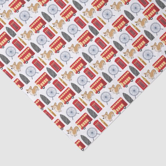 London Icon Collage Tissuepapier (Detail)