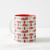 London Icon Collage Tweekleurige Koffiemok (Voorkant links)