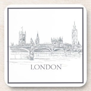 London Iconic Skyline Sketch Bier Onderzetter